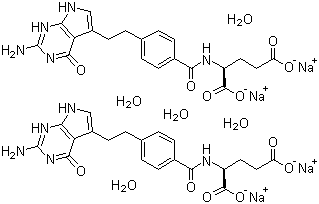 Pemetrexed disodium hydrate molecular structure (CAS 357166-30-4)