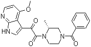 structure of CAS# 357263-13-9, BMS 378806;BMS 806; 1-[(2R)-4-Benzoyl-2-methyl-1-piperazinyl]-2-(4-methoxy-1H-pyrrolo[2,3-b]pyridin-3-yl)-1,2-ethanedione