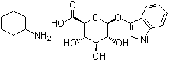 structure of CAS# 35804-66-1, 3-Indoxyl-beta-D-glucuronic acid cyclohexylammonium salt;3-Indoxyl-beta-D-glucuronide cyclohexylammonium salt