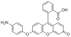 structure of CAS# 359010-70-1, 2-(6-(4-Aminophenoxy)-3-oxo-3H-xanthen-9-yl)benzoic acid;2-[3-(4-aminophenoxy)-6-oxoxanthen-9-yl]benzoic acid