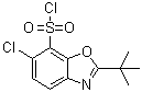 结构式 CAS# 361392-60-1, 2-叔丁基-6-氯苯并恶唑-7-磺酰氯