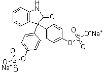 1,3-Dihydro-3,3-bis[4-(sulfooxy)phenyl]-2H-indol-2-one disodium salt molecular structure (CAS 36175-08-3)