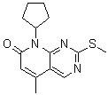 structure of CAS# 362656-23-3, 8-Cyclopentyl-5-methyl-2-methylsulfanyl-8H-pyrido[2,3-d]pyrimidin-7-one