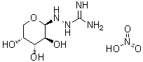 2-beta-D-Arabinopyranosyl-hydrazinecarboximidamide mononitrate (salt) molecular structure (CAS 368452-60-2)