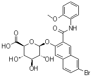 6-溴-3-[[(2-甲氧基苯基)氨基]羰基]-2-萘基 beta-D-吡喃葡糖苷酸分子结构 (CAS 37-87-6)
