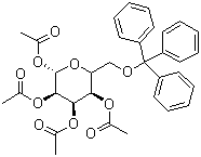结构式 CAS# 37074-90-1, 1,2,3,4-O-四乙酰基-6-O-三苯甲基-beta-D-吡喃葡萄糖