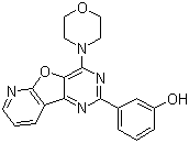 structure of CAS# 371935-74-9, PI 103;3-[4-(4-Morpholinylpyrido[3',2',4,5]furo[3,2-d]pyrimidin-2-yl]phenol