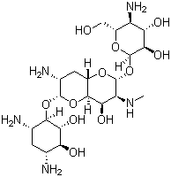 structure of CAS# 37321-09-8, Apramycin;Nebramycin II; Nebramycin factor 2; O-4-Amino-4-deoxy-alpha-D-glucopyranosyl-(1-8)-O-(8R)-2-amino-2,3,7-trideoxy-7-(methylamino)-D-glycero-alpha-D-allo-octodialdo-1,5:8,4-dipyranosyl-(1-4)-2-deoxy-D-streptamine