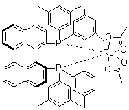 Diacetato[(S)-(-)-2,2'-bis[di(3,5-xylyl)phosphino]-1,1'-binaphthyl]ruthenium(II) molecular structure (CAS 374067-49-9)