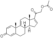 结构式 CAS# 37413-91-5, 21-羟基孕甾-1,4,9(11),16-四烯-3,20-二酮-21-醋酸酯
