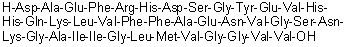 L-alpha-Aspartyl-L-alanyl-L-alpha-glutamyl-L-phenylalanyl-L-arginyl-L-histidyl-L-alpha-aspartyl-L-serylglycyl-L-tyrosyl-L-alpha-glutamyl-L-valyl-L-histidyl-L-histidyl-L-glutaminyl-L-lysyl-L-leucyl-L-valyl-L-phenylalanyl-L-phenylalanyl-L-alanyl-L-alpha-glutamyl-L-asparaginyl-L-valylglycyl-L-seryl-L-asparaginyl-L-lysylglycyl-L-alanyl-L-isoleucyl-L-isoleucylglycyl-L-leucyl-L-methionyl-L-valylglycylglycyl-L-valyl-L-valine molecular structure (CAS 374796-72-2)
