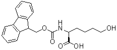 structure of CAS# 374899-60-2, N-[(9H-Fluoren-9-ylmethoxy)carbonyl]-6-hydroxy-L-norleucine;(S)-2-[[[(9H-Fluoren-9-yl)methoxy]carbonyl]amino]-6-hydroxyhexanoic acid