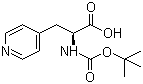 structure of CAS# 37535-57-2, (S)-N-Boc-(4-Pyridyl)alanine;Boc-3-(4-pyridyl)-L-alanine; N-tert-Butoxycarbonyl-3-(4-pyridyl)-L-alanine
