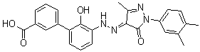 3'-[[1-(3,4-Dimethylphenyl)-1,5-dihydro-3-methyl-5-oxo-4H-pyrazol-4-ylidene]hydrazino]-2'-hydroxy-[1,1'-biphenyl]-3-carboxylic acid molecular structure (CAS 376591-99-0)