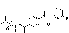 N-[4-[(1R)-1-Methyl-2-[[(1-methylethyl)sulfonyl]amino]ethyl]phenyl]-3,5-difluorophenylcarboxamide molecular structure (CAS 376594-67-1)
