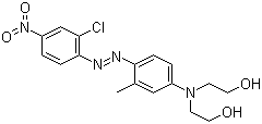 structure of CAS# 3769-57-1, Disperse Red 5;2,2'-[[4-[(2-Chloro-4-nitrophenyl)azo]-3-methylphenyl]imino]bisethanol