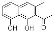 structure of CAS# 3785-24-8, 2-Acetyl-1,8-dihydroxy-3-methylnaphthalene;Dianellidin; Musizin; Musizine; NSC 365795; Nepodin