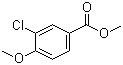 structure of CAS# 37908-98-8, Methyl 3-chloro-4-methoxybenzoate;3-Chloro-4-methoxybenzoic acid methyl ester