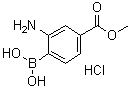 结构式 CAS# 380430-55-7, [2-氨基-4-(甲氧羰基)苯基]硼酸盐酸盐