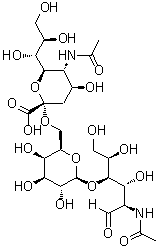 O-(N-Acetyl-alpha-neuraminosyl)-(2→6)-O-beta-D-galactopyranosyl-(1→4)-2-(acetylamino)-2-deoxy-D-galactose molecular structure (CAS 383365-43-3)