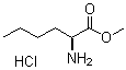 structure of CAS# 3844-54-0, Methyl L-norleucinate hydrochloride;(S)-2-Aminohexanoic acid methyl ester hydrochloride; Methyl (2S)-2-aminohexanoate hydrochloride