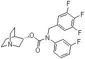 structure of CAS# 385367-47-5, Tarafenacin;N-(3-Fluorophenyl)-N-[(3,4,5-trifluorophenyl)methyl]carbamic acid (3R)-1-azabicyclo[2.2.2]oct-3-yl ester