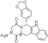 structure of CAS# 385769-84-6, Aminotadalafil;(6R,12aR)-2-Amino-6-(1,3-benzodioxol-5-yl)-2,3,6,7,12,12a-hexahydro-pyrazino[1',2':1,6]pyrido[3,4-b]indole-1,4-dione