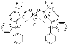 结构式 CAS# 38596-61-1, 羰基双(三氟乙酸)双(三苯基膦)钌
