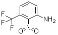 structure of CAS# 386-71-0, 2-Nitro-3-(trifluoromethyl)aniline;3-Amino-2-nitrobenzotrifluoride; 3-Trifluoromethyl-2-nitroaniline; NSC 10269
