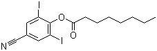 structure of CAS# 3861-47-0, Ioxynil octanoate;4-Cyano-2,6-diiodophenyl octanoate