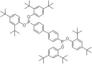 Tetrakis(2,4-di-tert-butylphenyl)-1,1-biphenyl-4,4'-diylbisphosphonite molecular structure (CAS 38613-77-3)