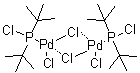 Bis[P,P-bis(1,1-dimethylethyl)phosphinous chloride]di-mu-chlorodichlorodipalladium molecular structure (CAS 386706-33-8)