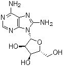 structure of CAS# 3868-33-5, 8-Aminoadenosine;6,8-Diamino-9-beta-D-ribofuranosyl-9H-purine