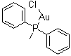 (甲基二苯基膦)氯化金分子结构 (CAS 38686-38-3)