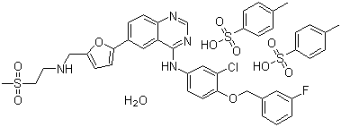 Lapatinib ditosylate monohydrate molecular structure (CAS 388082-78-8)