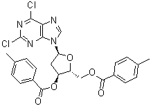 structure of CAS# 38925-80-3, 2,6-Dichloro-9-(3,5-di-O-p-toluyl-2-deoxy-beta-D-erythro-pentofuranosyl)purinepentofuranosyl)purine