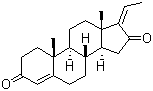 structure of CAS# 39025-24-6, (17E)-Pregna-4,17(20)-diene-3,16-dione;(-)-(E)-Guggulsterone; 4,17(20)-(trans)-Pregnadiene-3,16-dione; E-Guggulsterone; Guggulsterone E; trans-Guggulsterone