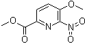 structure of CAS# 390816-44-1, 5-Methoxy-6-nitropyridine-2-carboxylic acid methyl ester