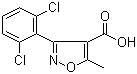 3-(2,6-二氯苯基)-5-甲基异恶唑-4-羧酸分子结构 (CAS 3919-76-4)