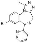 structure of CAS# 39243-02-2, Pyrazolam;8-bromo-1-methyl-6-pyridin-2-yl-4H-[1,2,4]triazolo[4,3-a][1,4]benzodiazepine