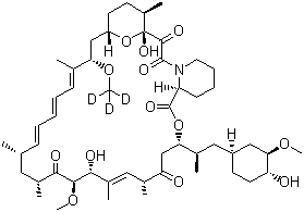 结构式 CAS# 392711-19-2, 三氘代雷帕霉素