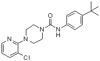 4-(3-Chloro-2-pyridinyl)-N-[4-(1,1-dimethylethyl)phenyl]-1-piperazinecarboxamide molecular structure (CAS 393514-24-4)