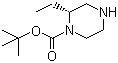 结构式 CAS# 393781-70-9, (R)-1-叔丁氧羰基-2-乙基哌嗪