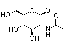 甲基 2-乙酰氨基-2-脱氧-beta-D-吡喃葡萄糖苷分子结构 (CAS 3946-01-8)