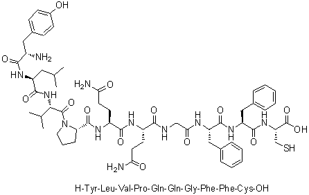 L-Tyrosyl-L-leucyl-L-valyl-L-prolyl-L-glutaminyl-L-glutaminylglycyl-L-phenylalanyl-L-phenylalanyl-L-cysteine molecular structure (CAS 395058-91-0)