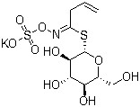 structure of CAS# 3952-98-5, Sinigrine;2-Propenyl glucosinolate; Allyl glucosinolate potassium; 1-Thio-beta-D-glucopyranose 1-[N-(sulfooxy)-3-butenimidate] potassium salt
