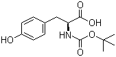 结构式 CAS# 3978-80-1, N-Boc-L-酪氨酸; N-叔丁氧羰基-L-酪氨酸