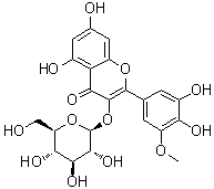 2-(3,4-Dihydroxy-5-methoxyphenyl)-3-(beta-D-glucopyranosyloxy)-5,7-dihydroxy-4H-1-benzopyran-4-one molecular structure (CAS 39986-90-8)