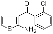 structure of CAS# 40017-58-1, 2-Amino-3-(2-chlorobenzoyl)thiophene;(2-Amino-3-thienyl)(2-chlorophenyl)methanone