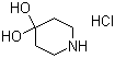 structure of CAS# 40064-34-4, 4,4-Piperidinediol hydrochloride;4,4-Dihydroxypiperidine hydrochloride; 4-Piperidone monohydrate hydrochloride